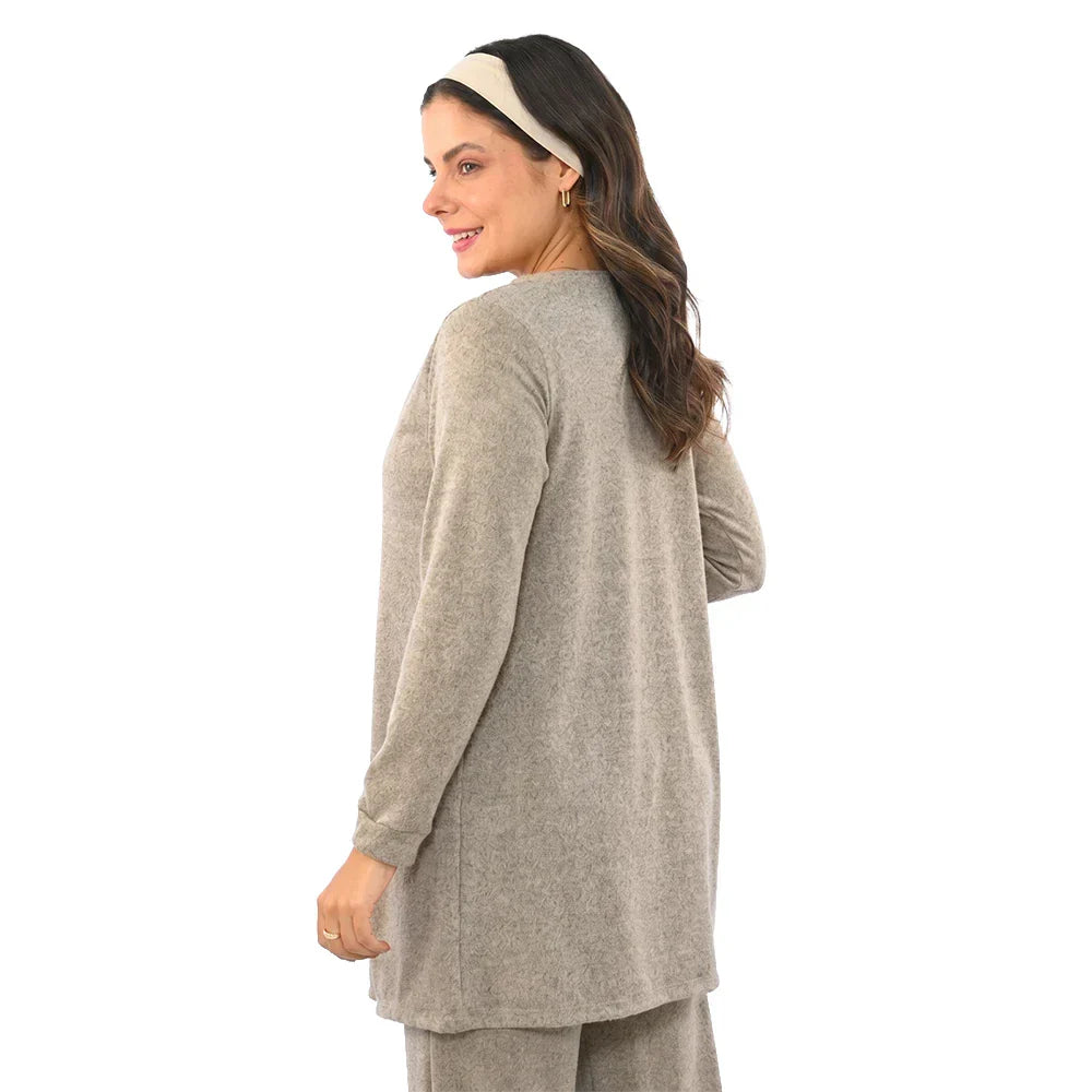 Kit 3 Peças Lanzinha • Pantalona + Blusa + Quimono