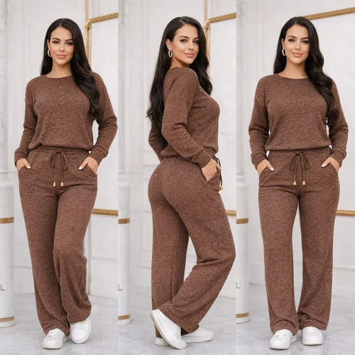 Conjunto Tricot Elegância Premium (Blusa + Calça) | Coleção Inverno