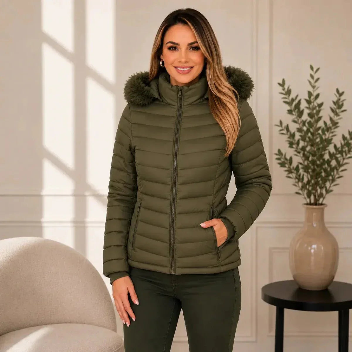 [ULTIMAS UNIDADES] Kit 2 Jaquetas Puffer Peluciada Impermeável Feminina - Oferta especial de Inverno