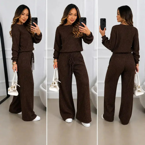 Kit 2 Conjuntos Canelado em Tricot | Promoção de Inverno