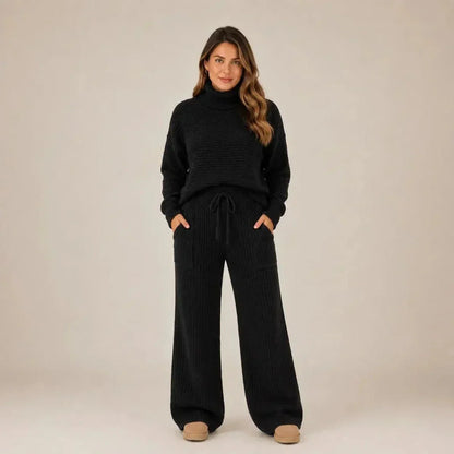 Conjunto Tatiana de Tricot Mousse (Blusa Gola Alta + Calça)